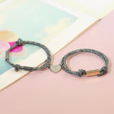 Couples Name Magnet Bracelet Set - Distance Attracts Love
