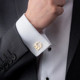 Personalized Double Initials Cufflinks Stainless Steel