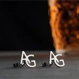Personalized Double Initials Cufflinks Stainless Steel