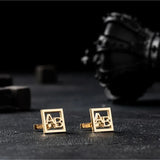 Personalized Double Initials Cufflinks Stainless Steel