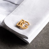 Personalized Double Initials Cufflinks Stainless Steel