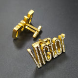Custom Initial Cufflinks for Men Stainless Steel Shirt Cuff Links