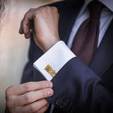 Custom Initial Cufflinks for Men Stainless Steel Shirt Cuff Links