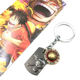 Luffy Skull Rudder Hat Keychain Metal Key Ring Pendant Gift Anime Accessori