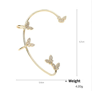 Crystal Butterfly Ear Clip Earrings for Women