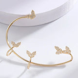 Crystal Butterfly Ear Clip Earrings for Women