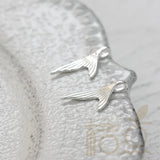 One Piece 925 Silver Charm - Whale Tale - Fish Tale - 19.5x9.5mm