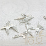 One Piece 925 Silver Charm - Whale Tale - Fish Tale - 19.5x9.5mm