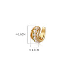One Piece Silver Shell Beads Pearl Ear Clip Diamond Multi-Layer G8734