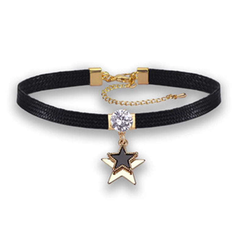 Gothic Choker Necklace for Women Leather Sexy Collar Choker Women Jewelry