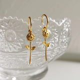 925 Silver Flower Pendant Earrings Set