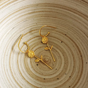 925 Silver Flower Pendant Earrings Set