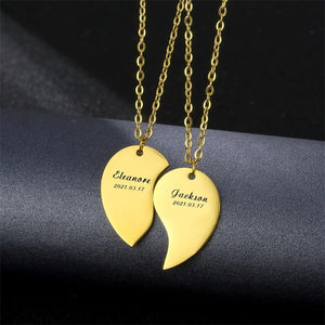 Personalized Heart Engraved Name Necklaces for Women