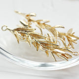One Piece Plated Brass Branch Pendant- 45x11mm
