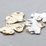 Solid Brass Ginkgo Leaf Charm - 29x22mm