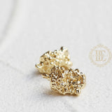 Solid Brass Nugget Charm - 13x7mm