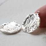 Round Brass Charm w/ Rhinestones - 22x18mm