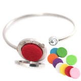 Rose Flower Locket Bracelet Aromatherapy 25mm Magnet Crystal Stainless Steel