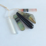 Labradorite, Obsidian, White Quartz Pendant Set, Custom Jewelry Set