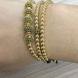 Braided Bracelets with CZ Balls & Stone Beads
