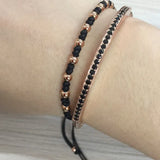 Braided Bracelets with CZ Balls & Stone Beads