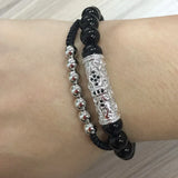 Braided Bracelets with CZ Balls & Stone Beads