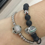 Braided Bracelets with CZ Balls & Stone Beads