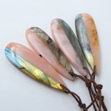Natural Pink Opal and Labradorite Intarsia Pendant Beads