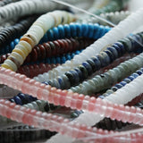 160-Piece Semi-Precious Stone Disc Beads, Various Colors 6x2mm