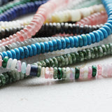 160-Piece Semi-Precious Stone Disc Beads, Various Colors 6x2mm