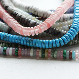 160-Piece Semi-Precious Stone Disc Beads, Various Colors 6x2mm