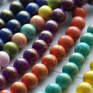 31 Colored Semi Precious Stone Beads 12mm (G406)