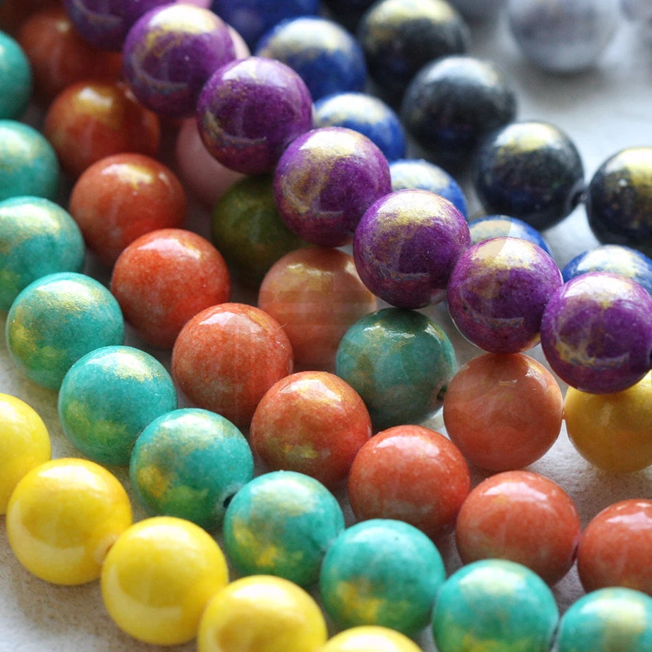 31 Colored Semi Precious Stone Beads 12mm (G406)