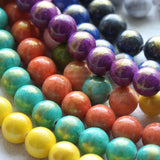 31 Colored Semi Precious Stone Beads 12mm (G406)