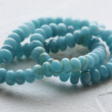 75-Piece Semi Precious Stone Donut Beads 5x8mm - Varies Colors