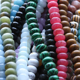 75-Piece Semi Precious Stone Donut Beads 5x8mm - Varies Colors