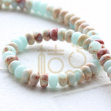 75-Piece Semi Precious Stone Donut Beads 5x8mm - Varies Colors