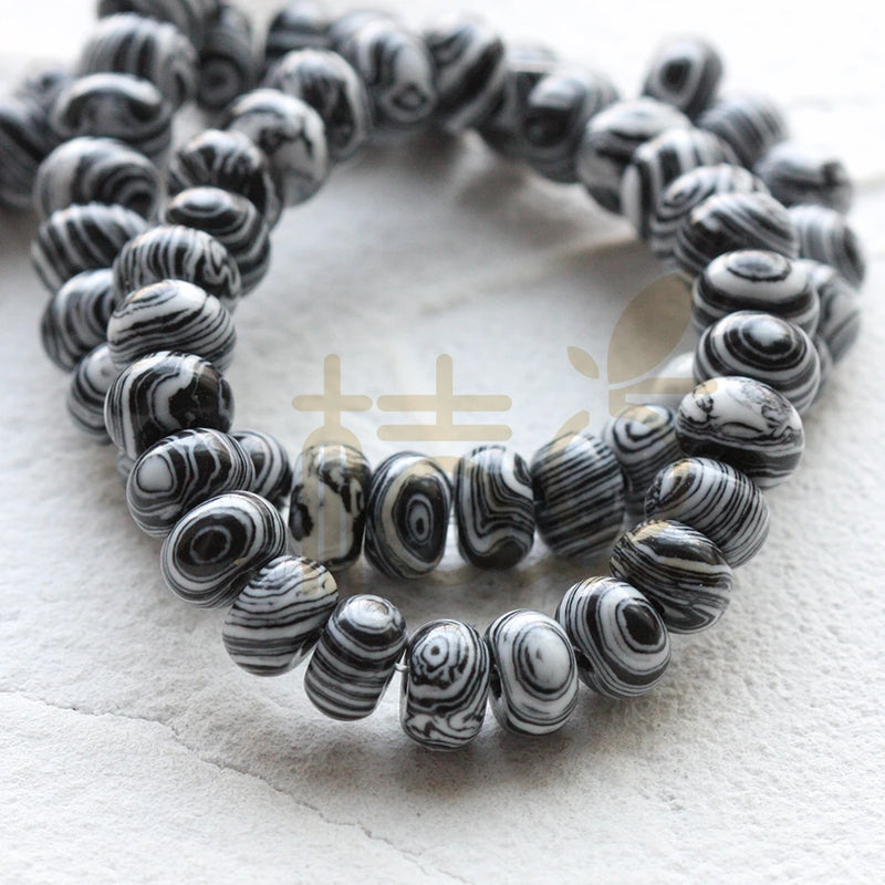 75-Piece Semi Precious Stone Donut Beads 5x8mm - Varies Colors