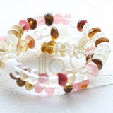 75-Piece Semi Precious Stone Donut Beads 5x8mm - Varies Colors