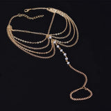 Classic Tassel Chain Toe Ring Ankle Anklets Clear Crystal Foot Jewelry