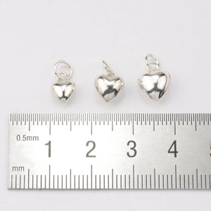 925 Silver Heart Pendant for Necklace Bracelet 3 Sizes