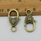 Antique Silver Lobster Clasp Necklace Bracelet Hook Bails 20pc