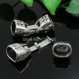 Antique Silver Fold Over Lobster Clasp for 7x10mm Cord - 5Sets
