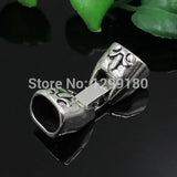 Antique Silver Fold Over Lobster Clasp for 7x10mm Cord - 5Sets