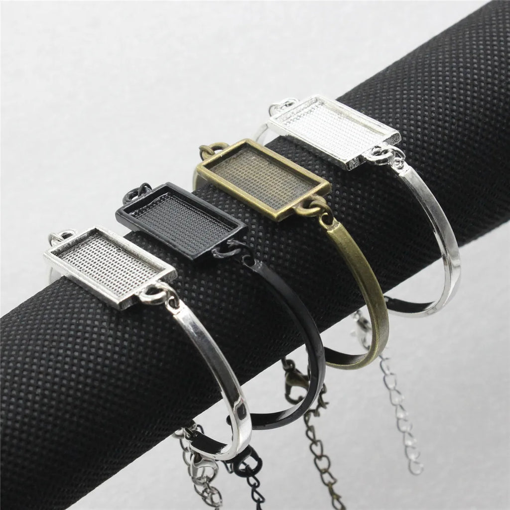 Vintage Metal Blank Setting Bezel Bracelet Base for DIY Bangle