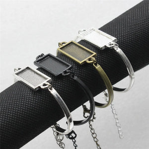 Vintage Metal Blank Setting Bezel Bracelet Base for DIY Bangle