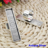 10x50mm Rectangle Cabochons Ring Metal Base Copper Rings Blank Setting Bezel Tra