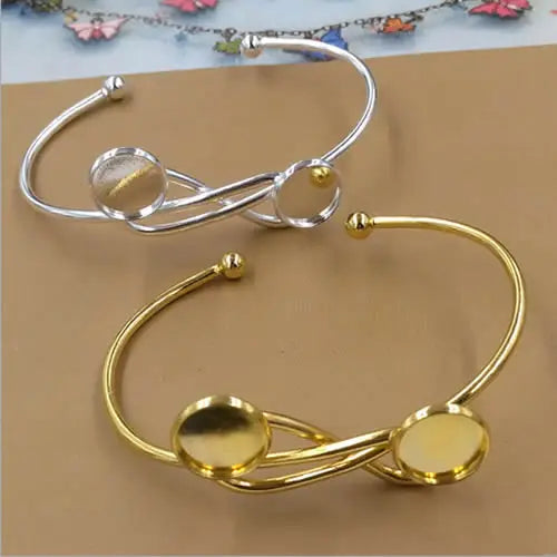 Vintage Copper Bracelet Blank Setting for 12mm Cabochons