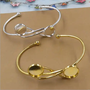 Vintage Copper Bracelet Blank Setting for 12mm Cabochons