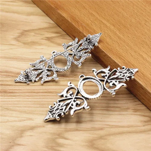 Vintage Oval Brooch Blank Setting Bezel Tray Base Cabochons For DIY 5Pcs